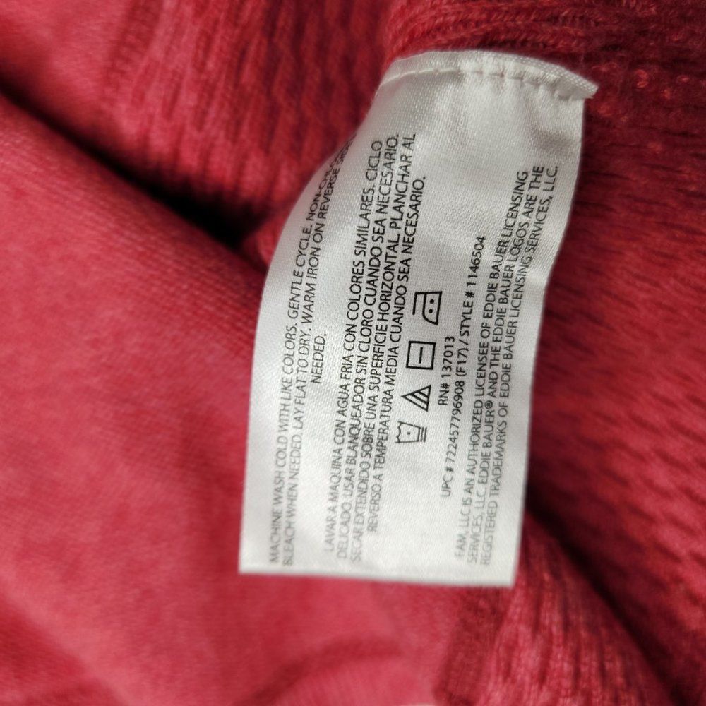 Eddie Bauer Sweater Women's XL Pink 1/2 Zip Pullover Cotton Mock Neck Classic - Picture 6 of 7